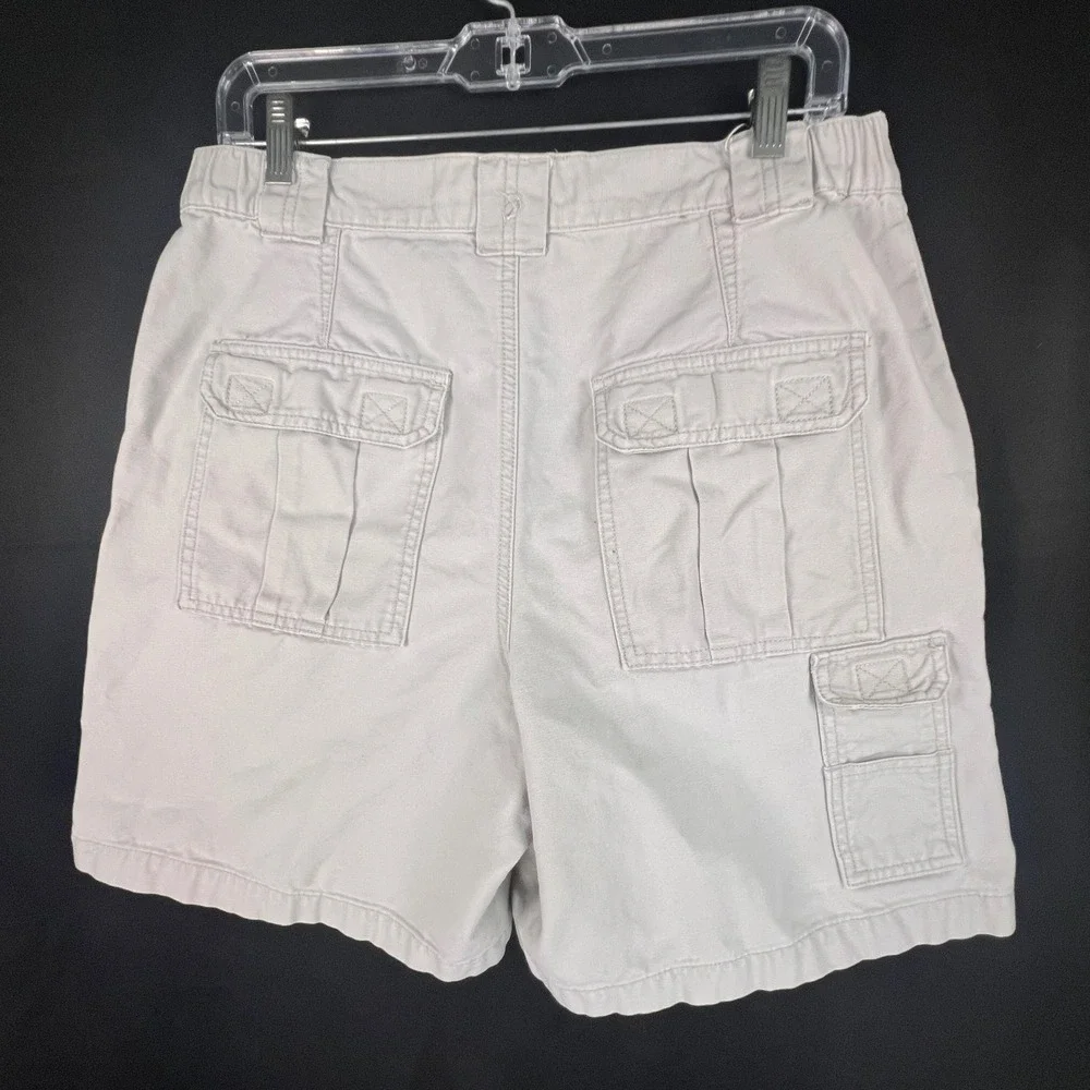Reel Legends Mens Sz 34 Cargo Shorts Tan Khaki Cotton Fishing Hiking Utility